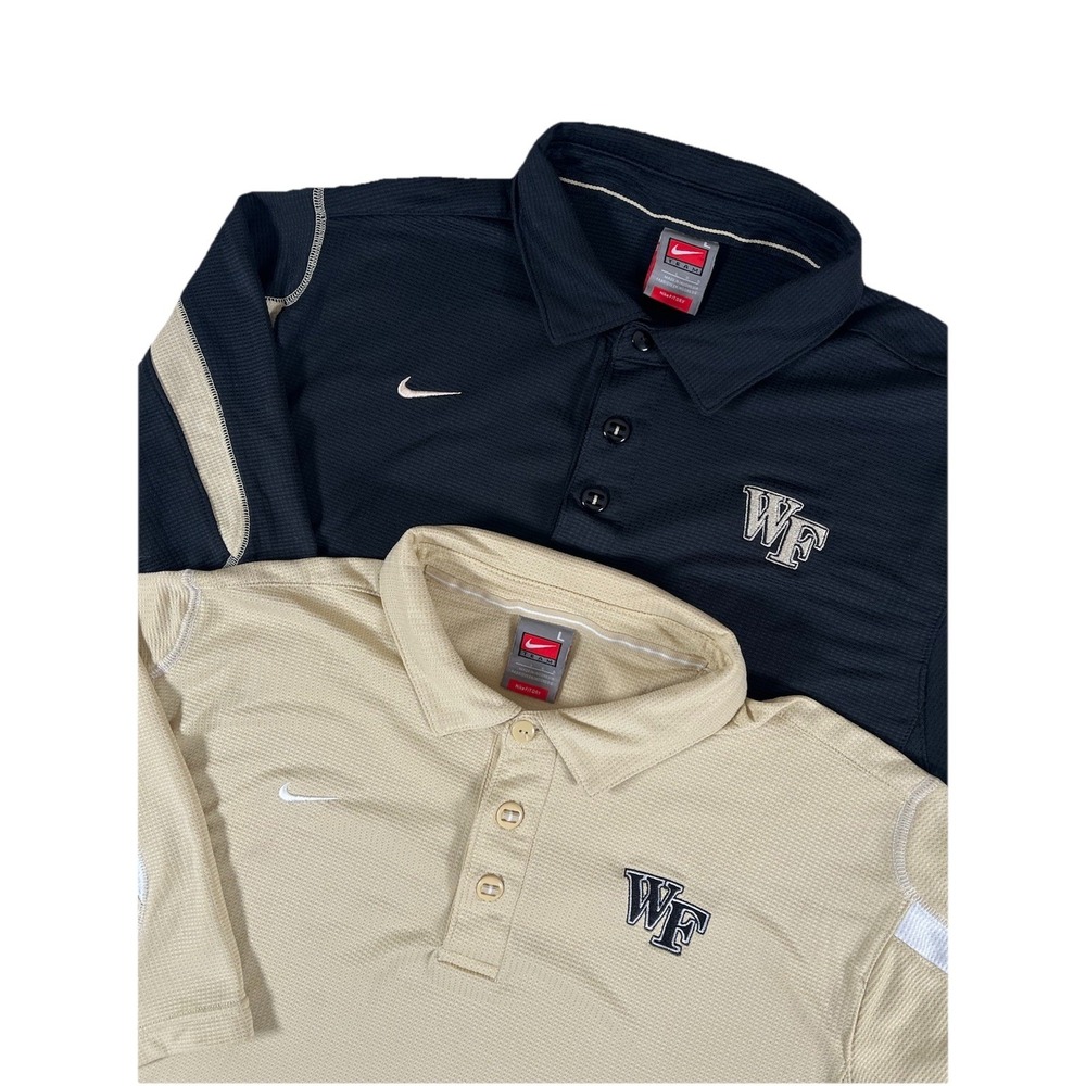 Vintage Nike Fit Dry Team‎ Wake Forest Demon Deacons Polo Shirts Bundle Mens L